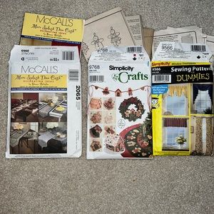 Bundle of 3 Sewing patterns -2 never used, one partially used .